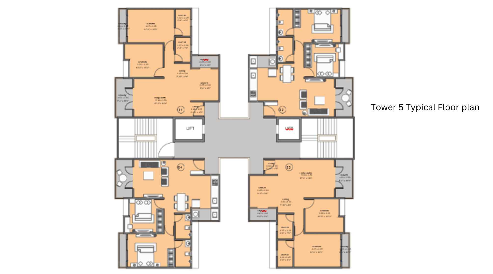 Kohinoor-Viva-Pixel-Tower-5-Typical-Floor-plan